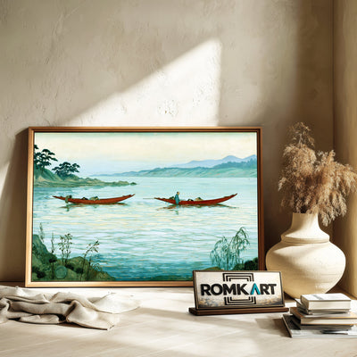 Japanese Coastal Oil Painting - image 6