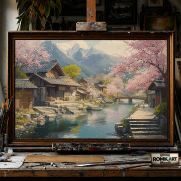 Japanese Countryside hand-painted oil painting on canvas