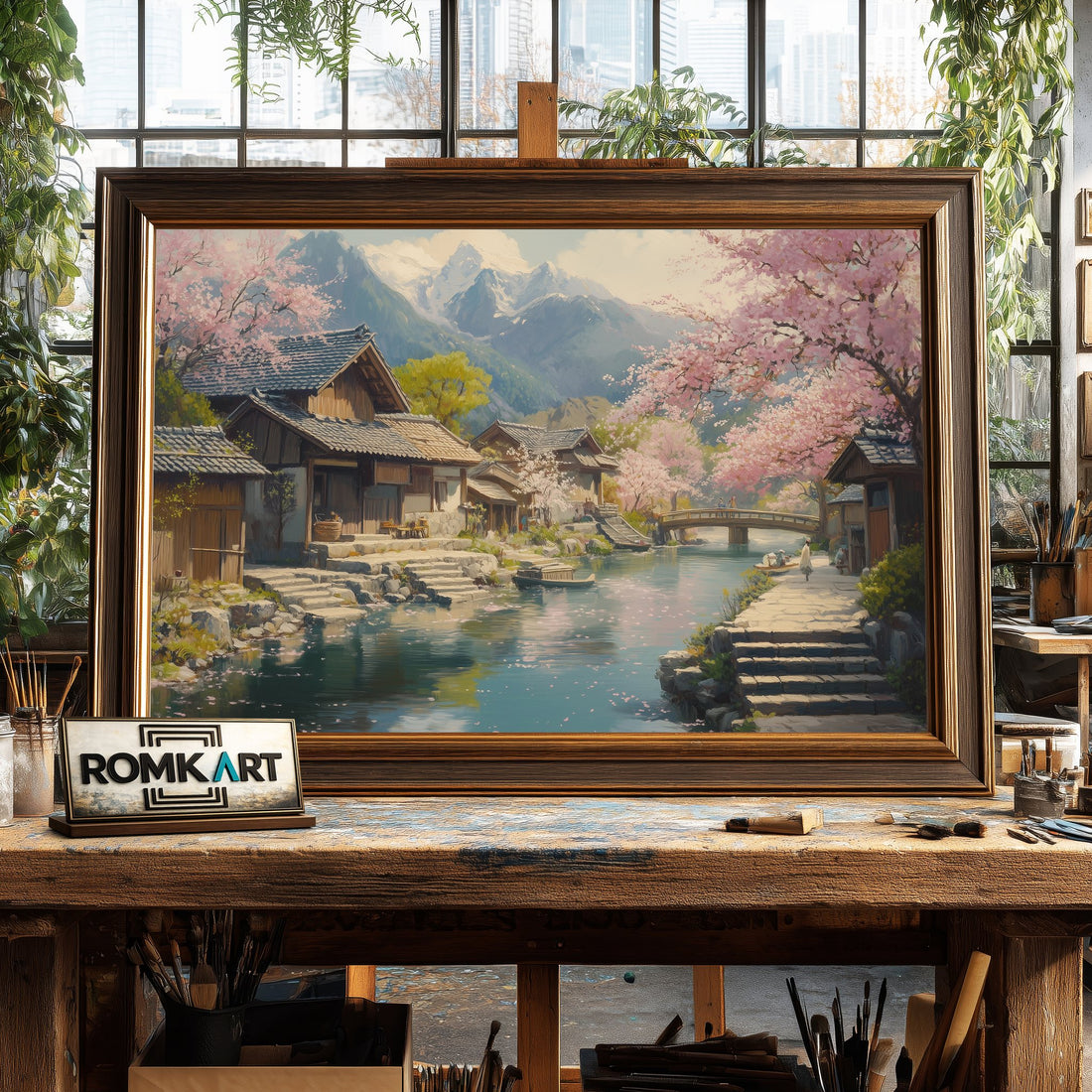 Japanese Countryside hand-painted oil painting on canvas