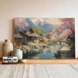 Japanese Countryside Asian Art Oil Painting - image 3