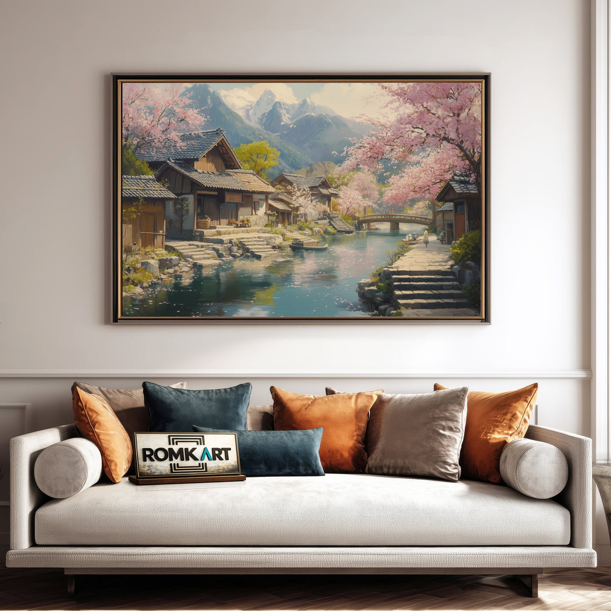Japanese Countryside Asian Art Oil Painting - image 4