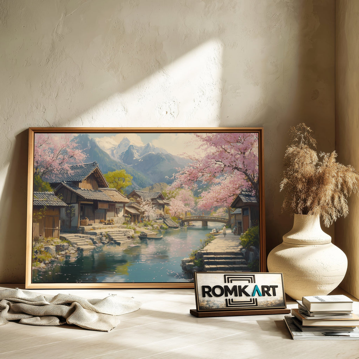 Japanese Countryside Asian Art Oil Painting - image 6