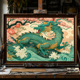 Japanese Dragon hand-painted oil painting on canvas