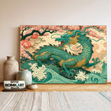 Japanese Dragon Fantasy Oil Painting - image 3