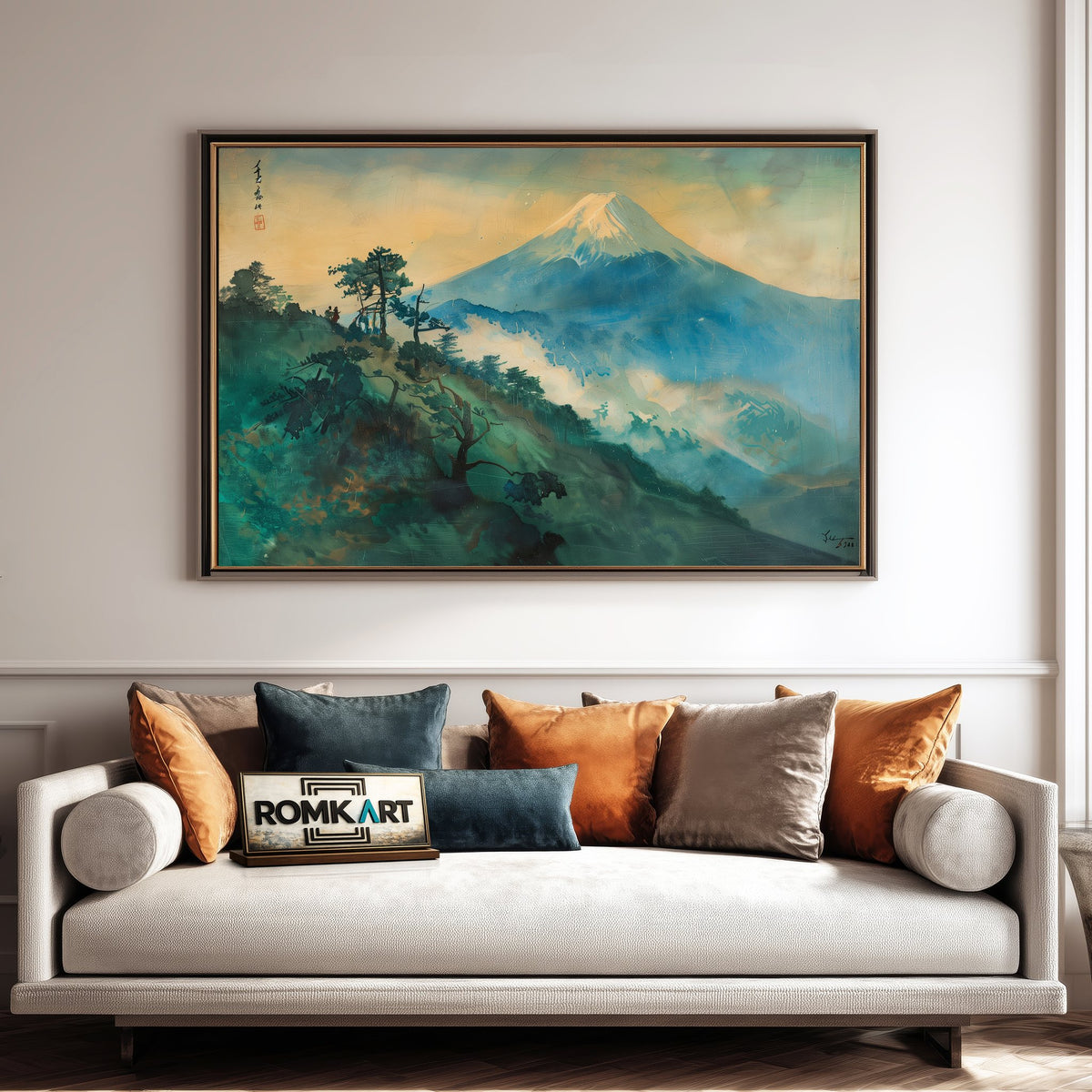 Japanese Fighter Plane on Mount Fuji Fighter Aircraft Oil Painting - image 4