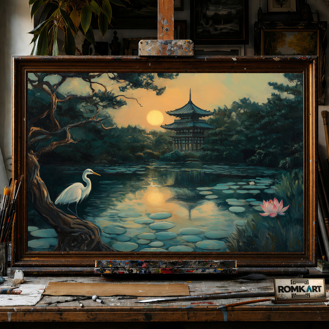 Japanese Garden hand-painted oil painting on canvas