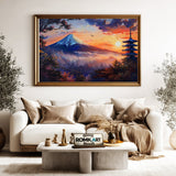 Japanese Landscape During Sunset Asian Art Oil Painting - image 5