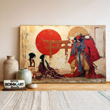 Japanese Samurai and Geishas Asian Art Oil Painting - image 3