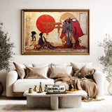 Japanese Samurai and Geishas Asian Art Oil Painting - image 5