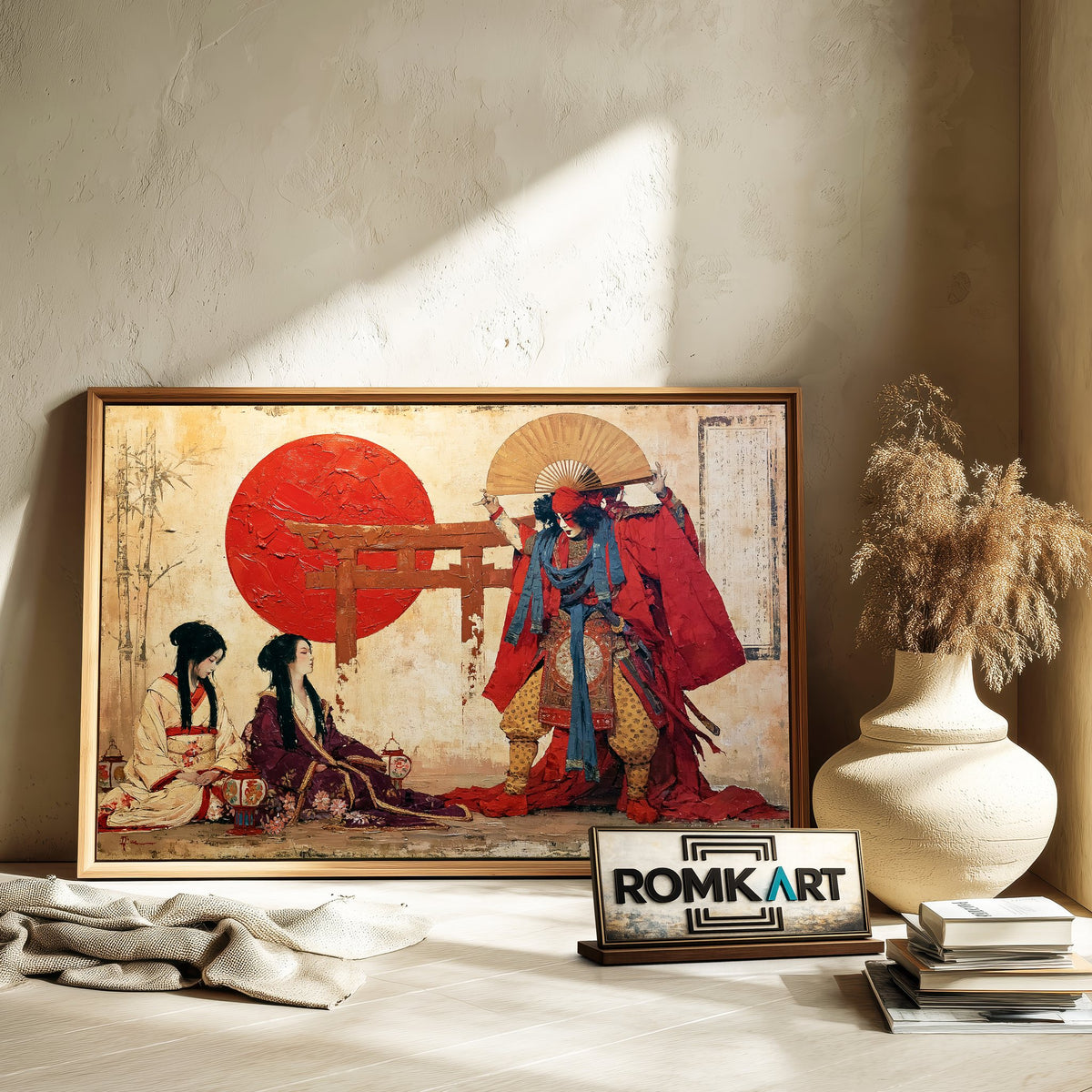 Japanese Samurai and Geishas Asian Art Oil Painting - image 6