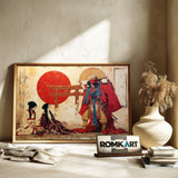 Japanese Samurai and Geishas Asian Art Oil Painting - image 6