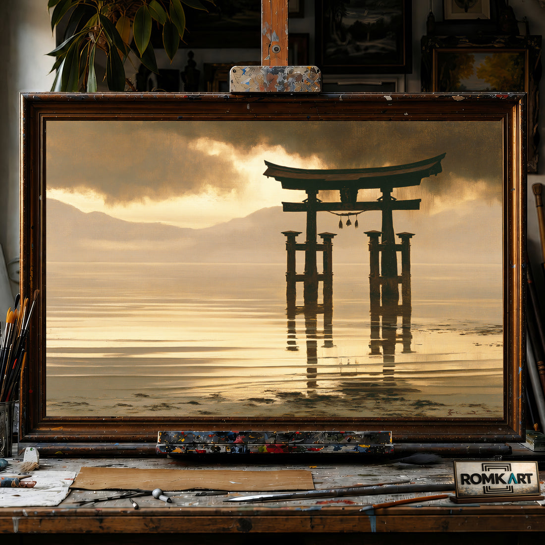Japanese Torii Gate hand-painted oil painting on canvas