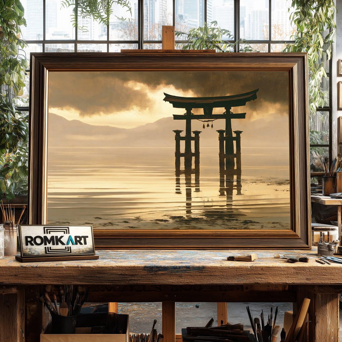 Japanese Torii Gate hand-painted oil painting on canvas