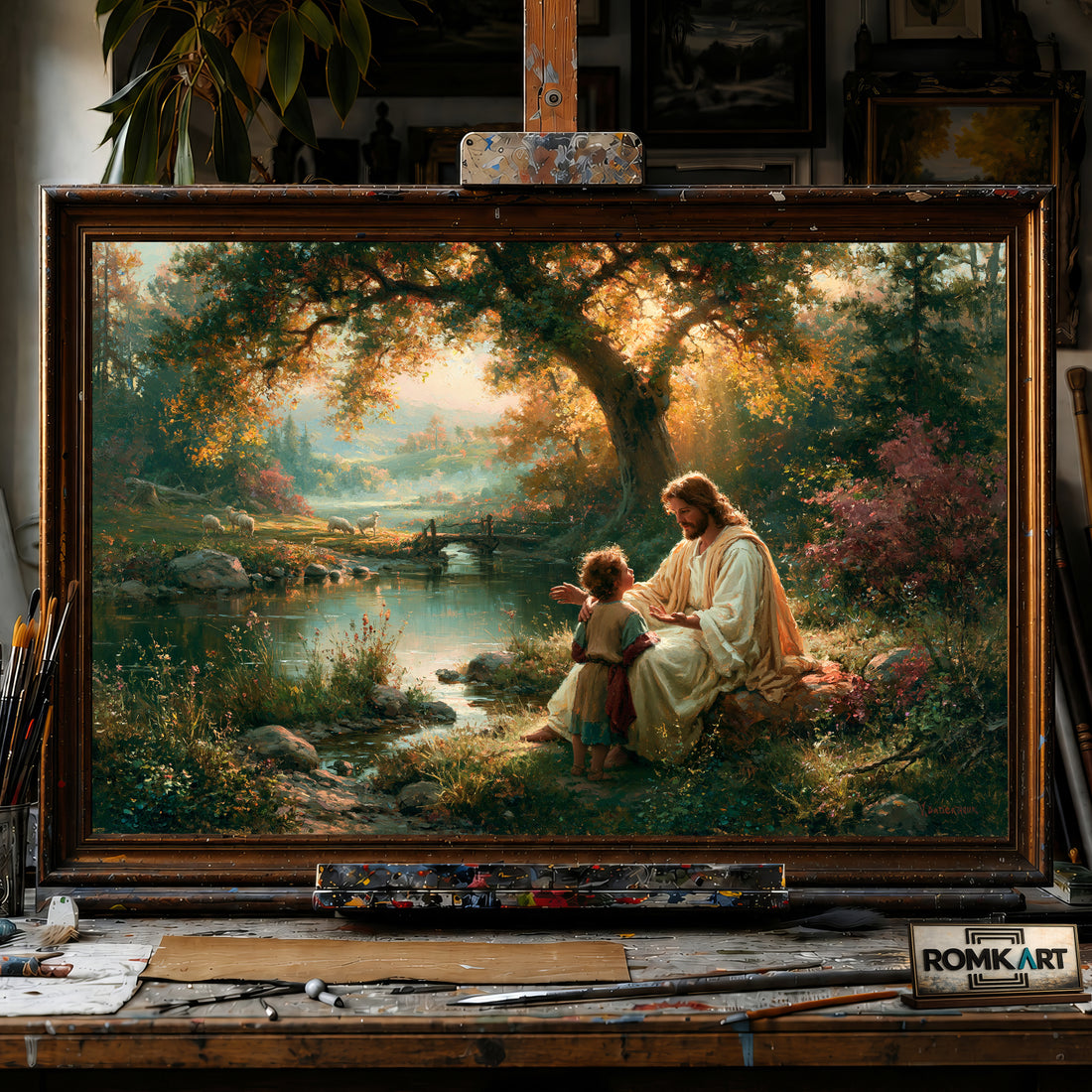 Jesus and The Child hand-painted oil painting on canvas