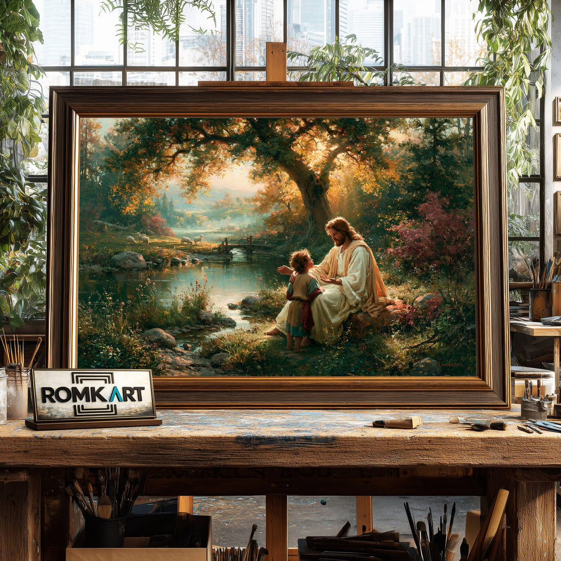 Jesus and The Child hand-painted oil painting on canvas