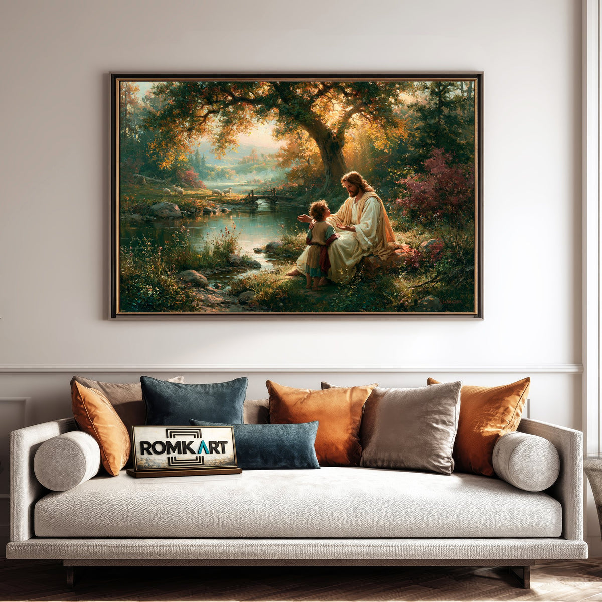 Jesus and The Child Christian Oil Painting - image 4