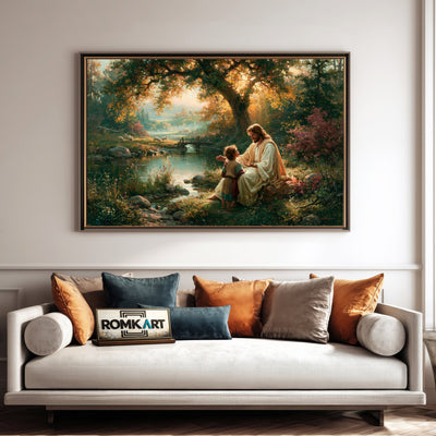 Jesus and The Child Christian Oil Painting - image 4