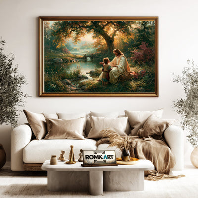 Jesus and The Child Christian Oil Painting - image 5