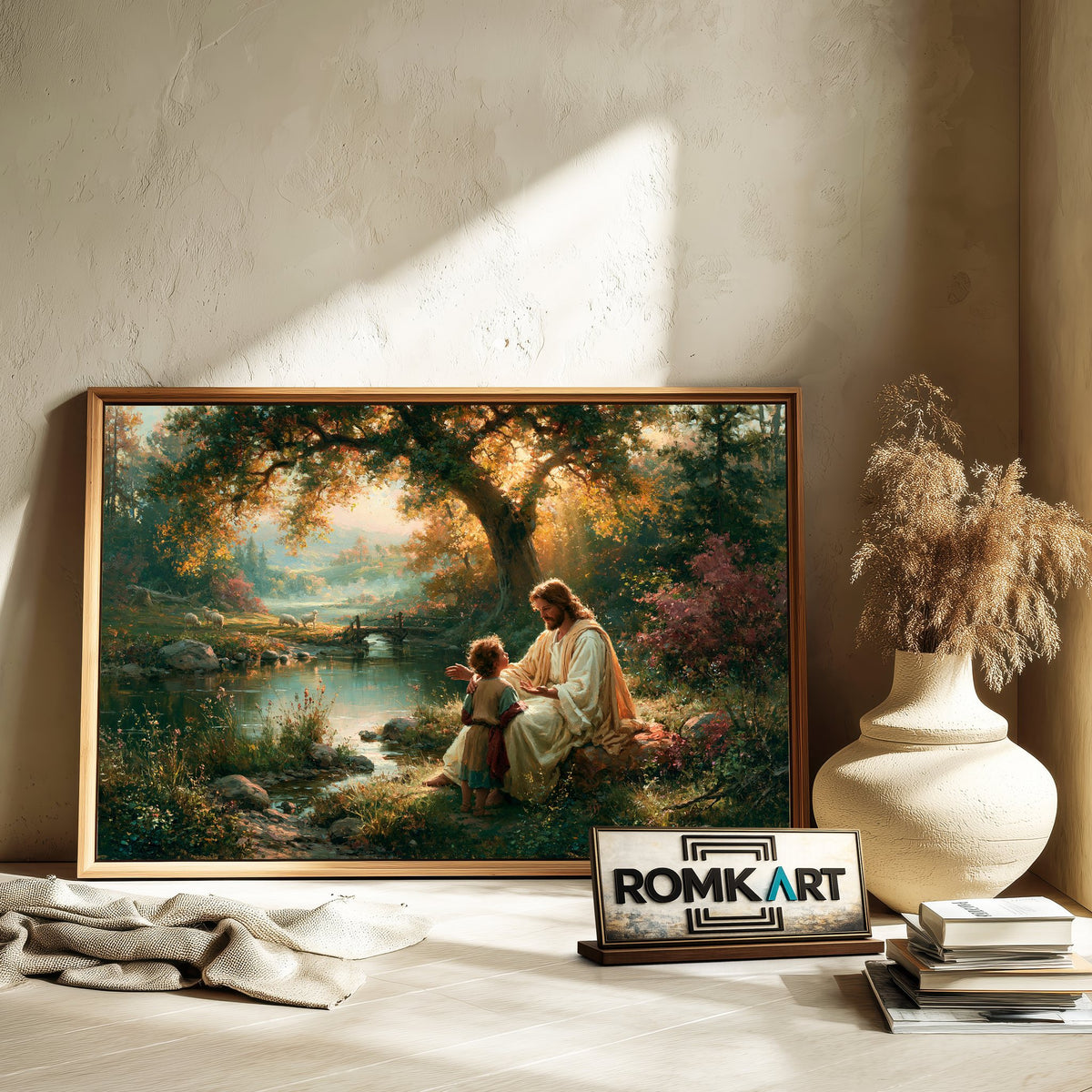 Jesus and The Child Christian Oil Painting - image 6