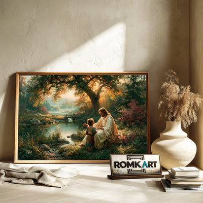 Jesus and The Child Christian Oil Painting - image 6