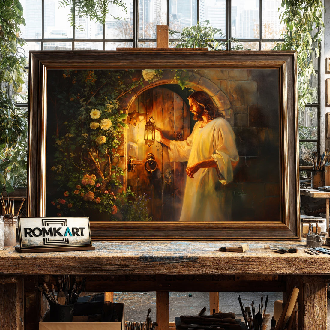 Jesus Christ knocking the Door hand-painted oil painting on canvas