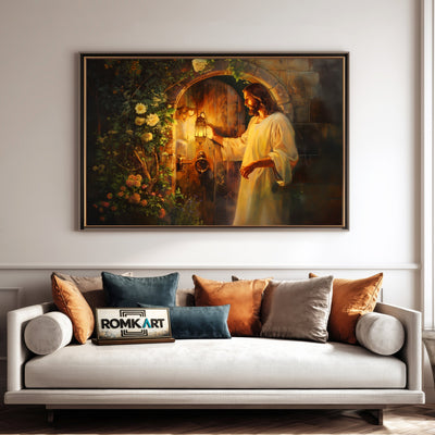 Jesus Christ knocking the Door Christian Oil Painting - image 4