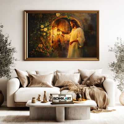 Jesus Christ knocking the Door Christian Oil Painting - image 5