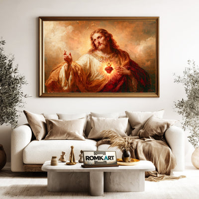Jesus inspired by Sacred Heart Christian Oil Painting - image 5