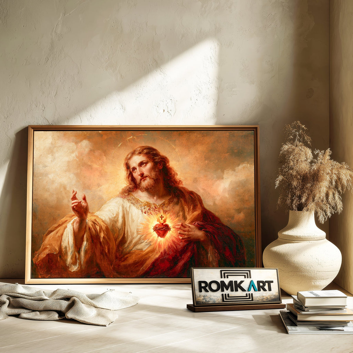 Jesus inspired by Sacred Heart Christian Oil Painting - image 6