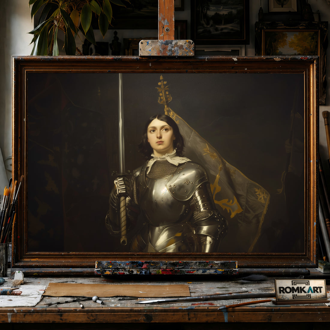 Joan of Arc hand-painted oil painting on canvas