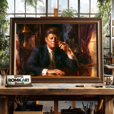 John F. Kennedy Presidential Portrait Oil Painting - image 2