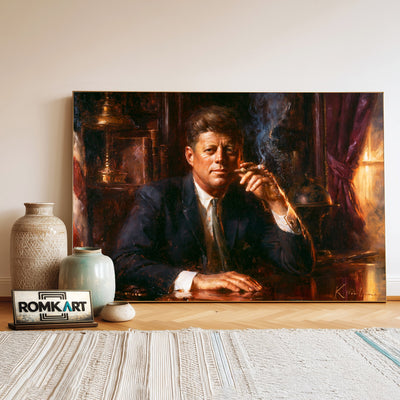 John F. Kennedy Presidential Portrait Oil Painting - image 3