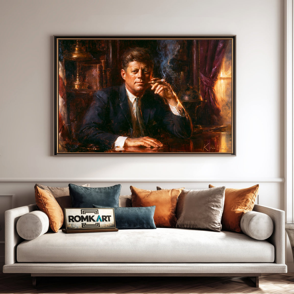 John F. Kennedy Presidential Portrait Oil Painting - image 4