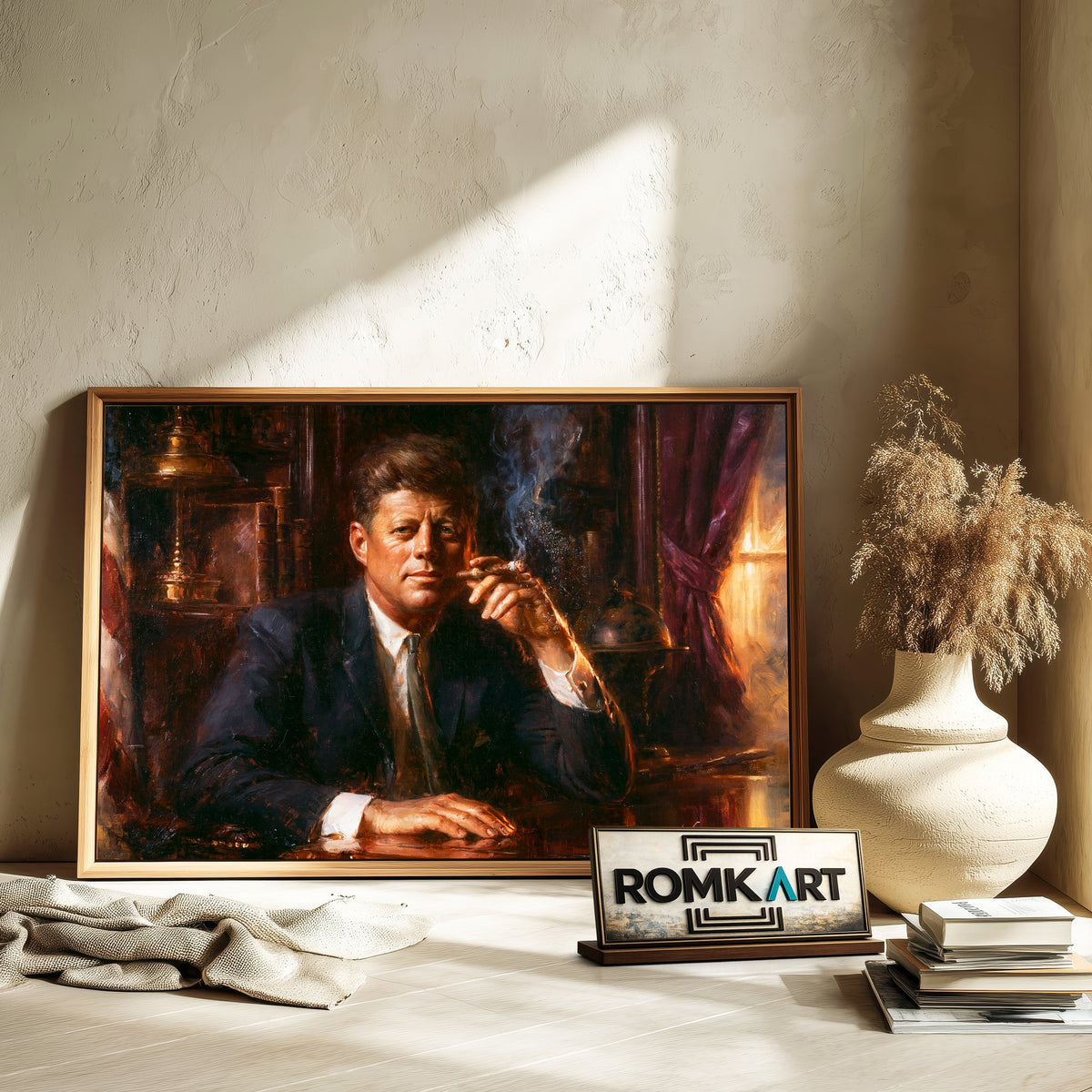 John F. Kennedy Presidential Portrait Oil Painting - image 6