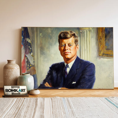 John F. Kennedy President Presidential Portrait Oil Painting - image 3