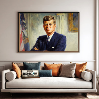 John F. Kennedy President Presidential Portrait Oil Painting - image 4