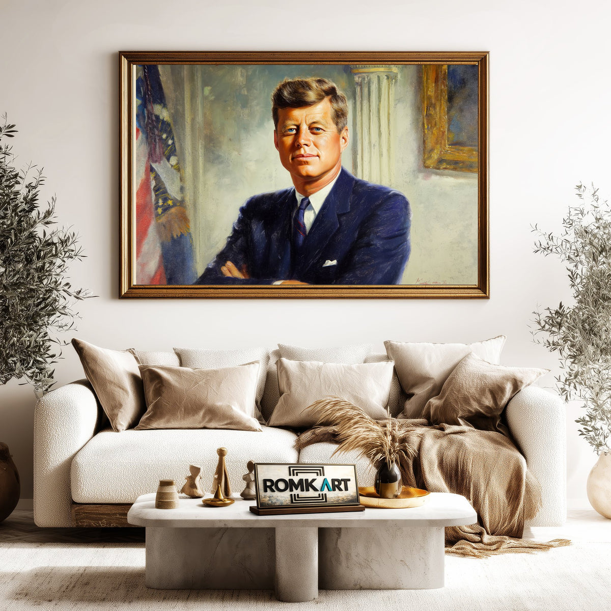 John F. Kennedy President Presidential Portrait Oil Painting - image 5