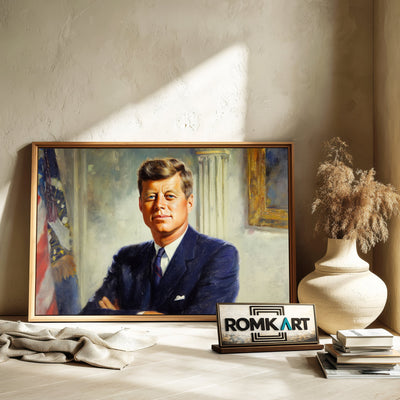 John F. Kennedy President Presidential Portrait Oil Painting - image 6