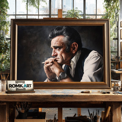 Johnny Cash Music Oil Painting - image 2