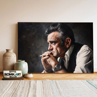 Johnny Cash Music Oil Painting - image 3