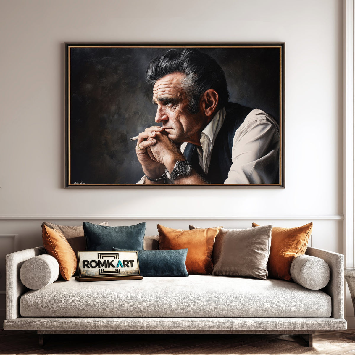 Johnny Cash Music Oil Painting - image 4