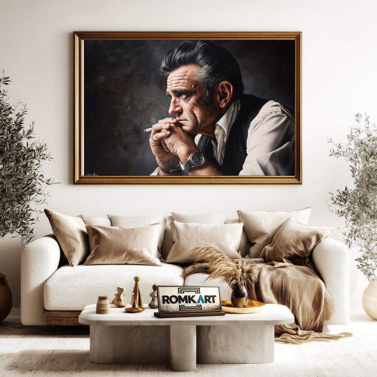 Johnny Cash Music Oil Painting - image 5