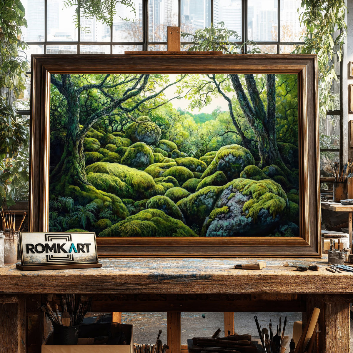 Jungle Forest Moss Forest Landscape Oil Painting - image 2