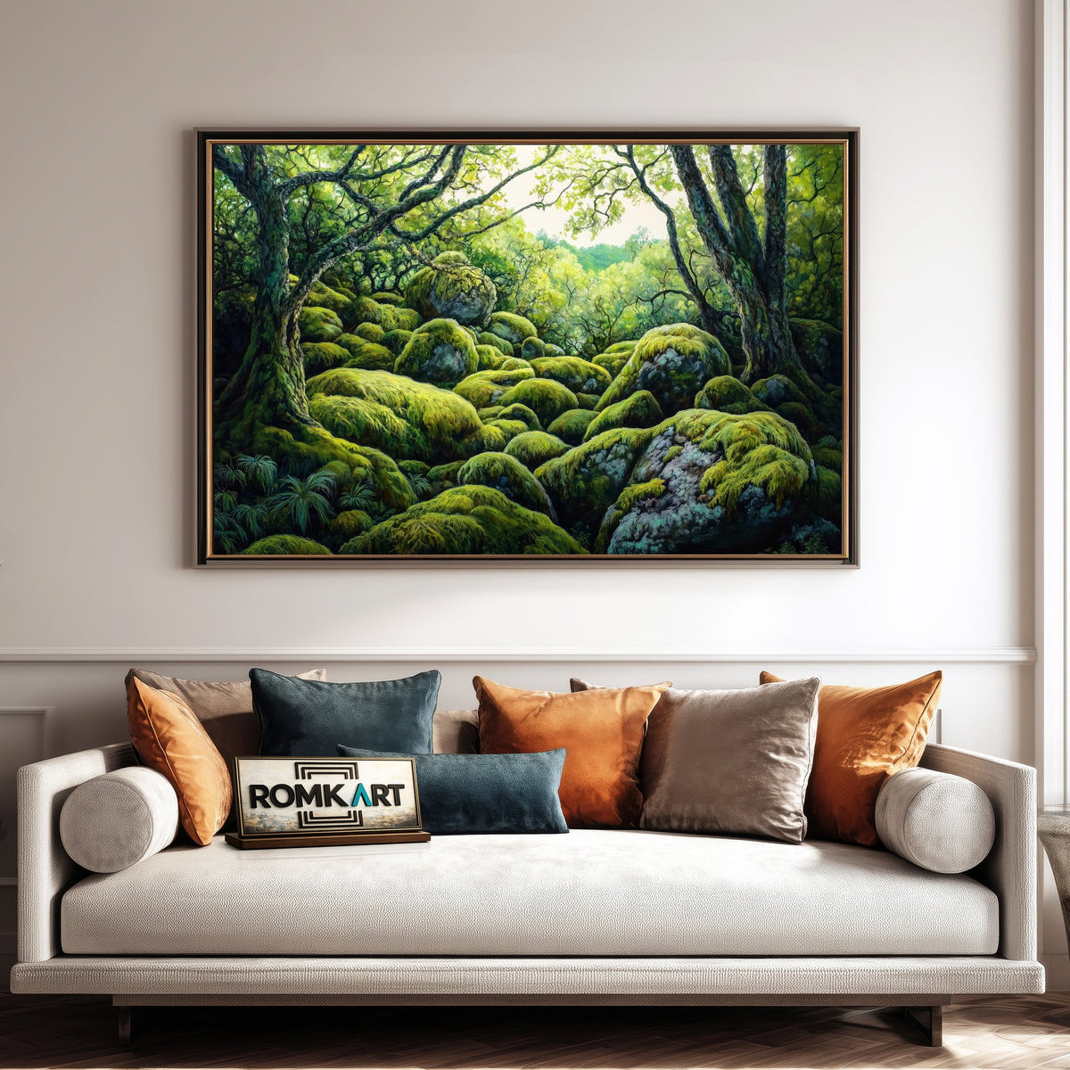 Jungle Forest Moss Forest Landscape Oil Painting - image 4