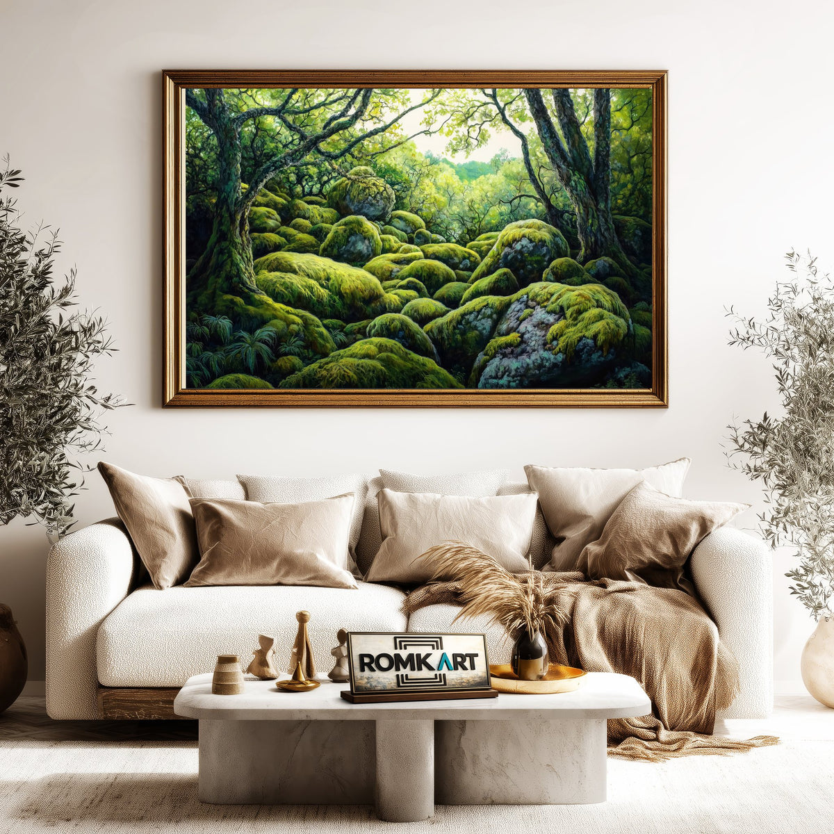 Jungle Forest Moss Forest Landscape Oil Painting - image 5