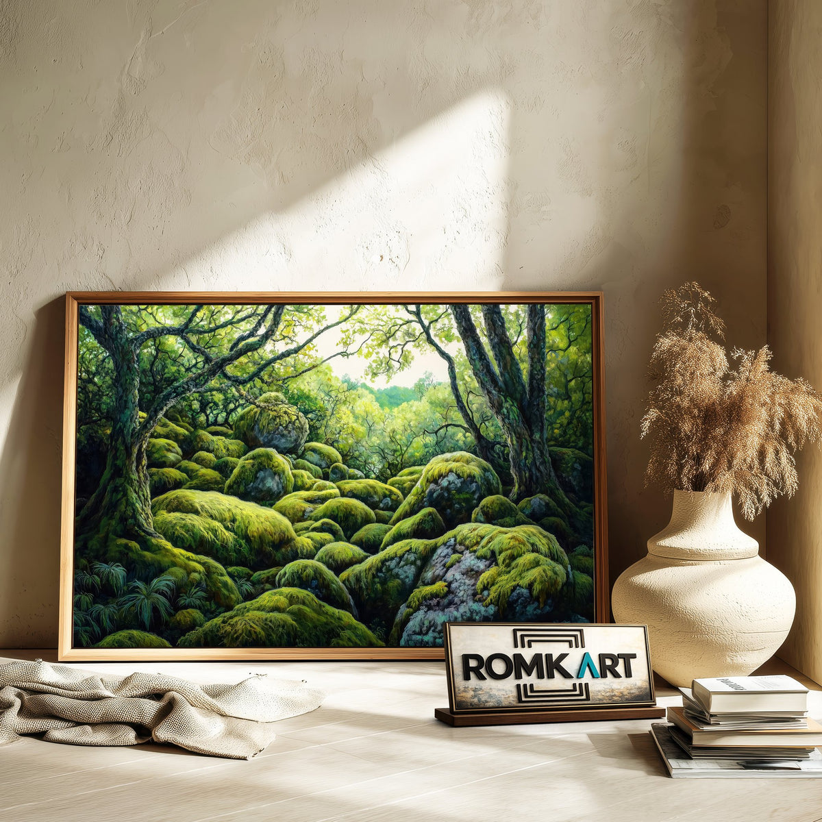 Jungle Forest Moss Forest Landscape Oil Painting - image 6