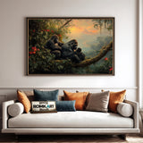 Jungle Gorillas Forest Landscape Oil Painting - image 4