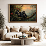Jungle Gorillas Forest Landscape Oil Painting - image 5