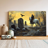 Knight and Horse in Ancient Tombstones Historical Oil Painting - image 3