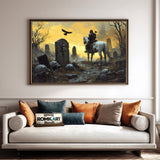 Knight and Horse in Ancient Tombstones Historical Oil Painting - image 4